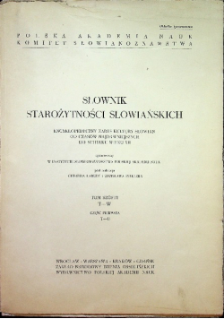 Słownik starożytności słowiańskich Tom 6 Część 1