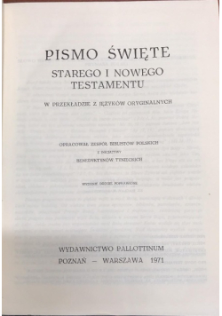Pismo Święte Starego i Nowego Testamentu