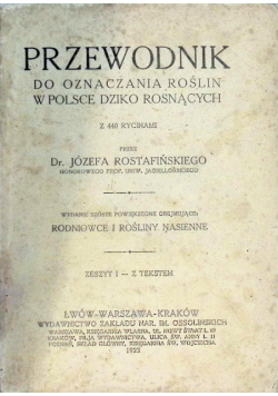 Przewodnik do oznaczania roślin w Polsce Dziko Rosnących 1923 r.