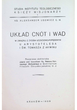 Układ cnót i wad  1939 r.