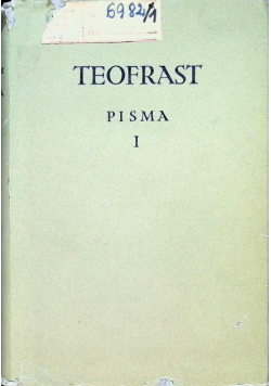 Teofrast Pisma Tom I