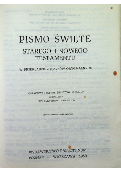 Pismo Święte Starego i Nowego Testamentu