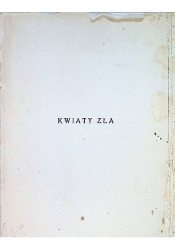 Kwiaty zła 1927 r.