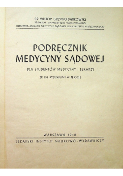 Podręcznik medycyny sądowej 1948 r.
