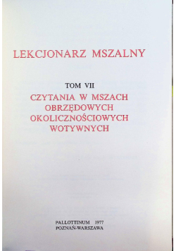Lekcjonarz mszalny Tom VII