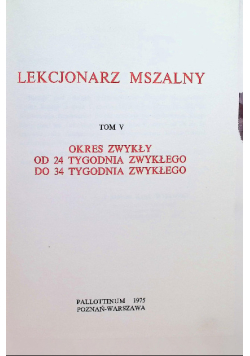 Lekcjonarz mszalny Tom IV