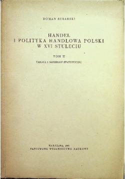 Handel i polityka handlowa Polski w XVI stuleciu Tom 2