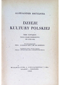 Dzieje kultury polskiej Tom IV 1946 r.