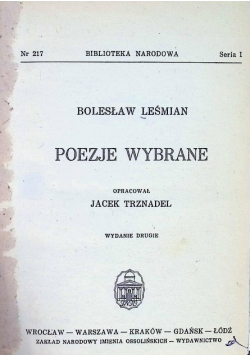 Poezje wybrane Leśmian