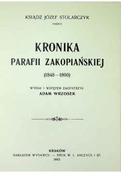 Kronika Parafii Zakopiańskiej