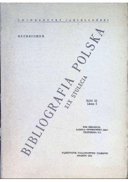 Bibliografia polska XIX stulecia Tom XI