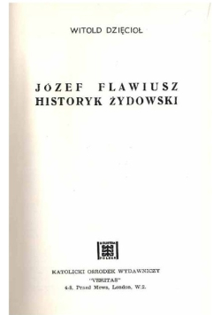 Józef Flawiusz historyk żydowski