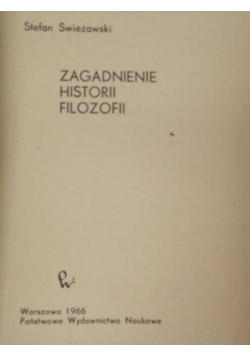 Zagadnienie historii filozofii