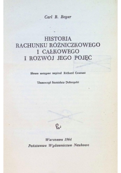 Historia rachunku różniczkowego i całkowego i rozwój jego pojęć