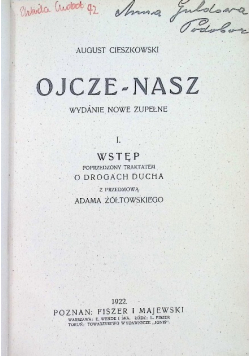 Ojcze Nasz Tom I 1922 r .