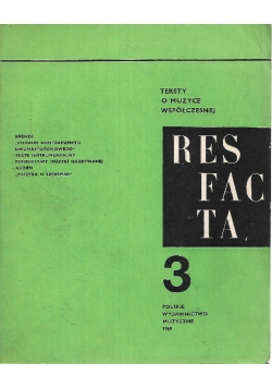 Teksty o muzyce współczesnej Resfacta 3