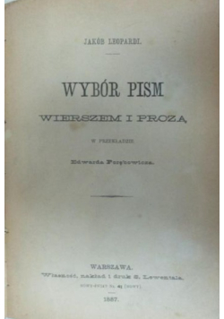 Wybór pism wierszem i prozą, 1887 r.