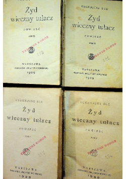 Żyd wieczny tułacz Tom 1 do 4 1929 r.