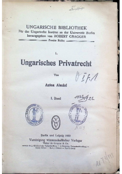 Ungarisches Privatrecht I