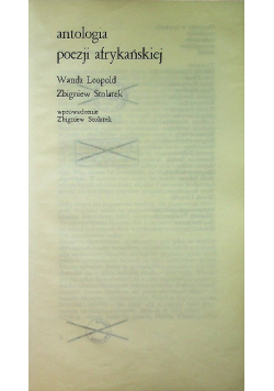 Antologia poezji afrykańskiej