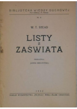 Listy z zaświata, 1932 r.