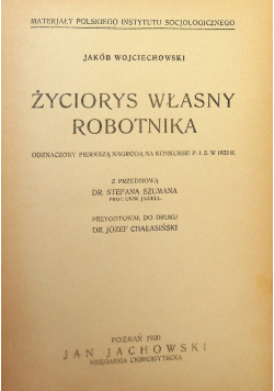 Życiorys własny robotnika 1930 r.