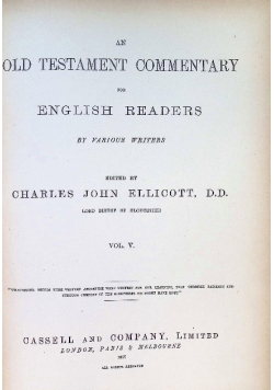 A Old Testament commentary for English readers / by various writers Volume 5 1897r.