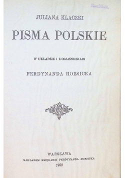 Pisma Polskie 1902 r.