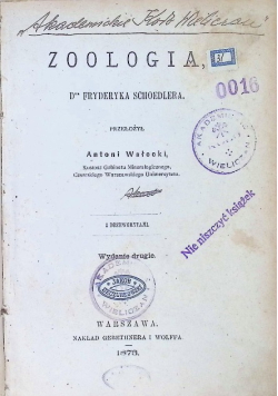 Zoologia dra Fryderyka Schoedlera 1873 r.