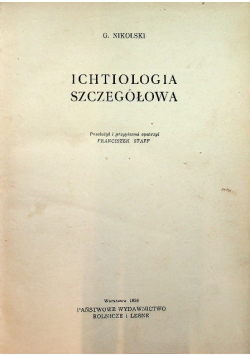 Ichtiologia szczegółowa