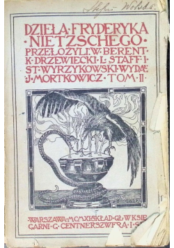 Dzieła Fryderyka Nietzschego Tom 2 1912 r.