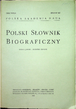 Polski Słownik biograficzny Tom XXIX/4  Zeszyt 123