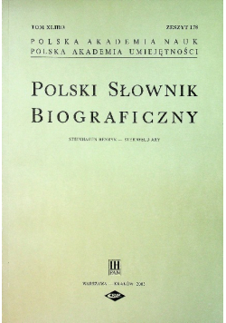 Polski Słownik Biograficzny zeszyt 178