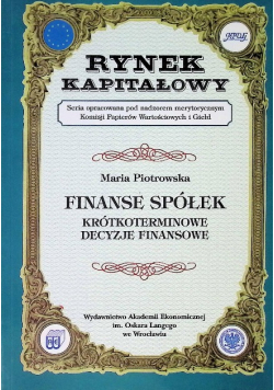 Rynek kapitałowy Finanse spółek
