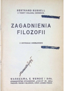 Zagadnienia filozofii, 1913 r.