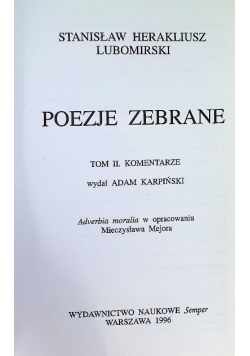 Lubomirski Poezje zebrane Tom II