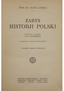 Zarys historji Polski, 1925 r.