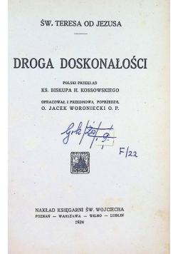 Droga doskonałości 1924 r.
