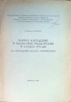Rozwój kapitalizmu w rolnictwie Wielkopolski w latach 1793 - 1865