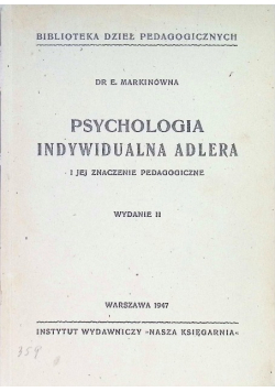 Psychologia indywidualna Adlera 1947 r.