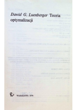 Teoria optymalizacji