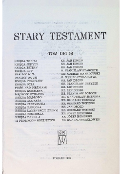 Pismo Święte Starego i Nowego Testamentu Tom II Stary Testament