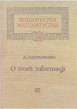 O teorii informacji Tom 34