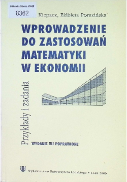 Wprowadzenie do zastosowań matematyki w ekonomii