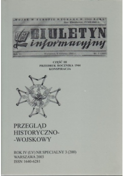 Przegląd historyczno wojskowy Rok IV Nr 3 / 03