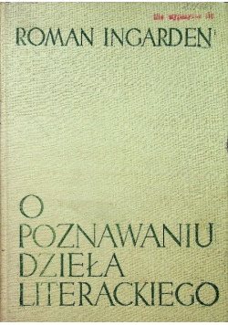 O poznawaniu dzieła literackiego