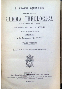 Summa Theologica 1820r