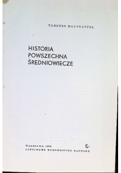 Historia powszechna średniowiecza