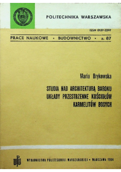 Studia nad Architekturą Baroku układy przestrzenne  kościołów Karmelitów Bosych