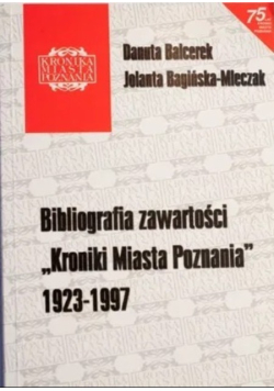 Bibliografia zawartości Kroniki Miasta Poznania